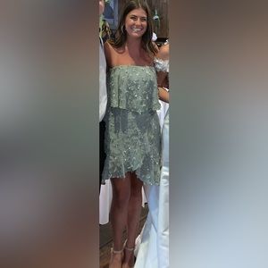 Selfie Leslie | Embellished Strapless Mini Chiffon Dress